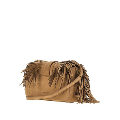EMPORIO ARMANI Faux suede leather bag with fringes