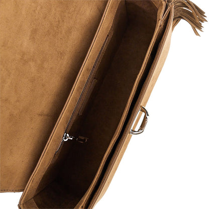 EMPORIO ARMANI Faux suede leather bag with fringes