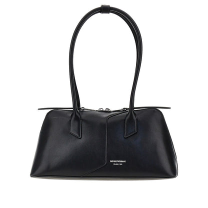EMPORIO ARMANI Leather shoulder bag with lettering logo