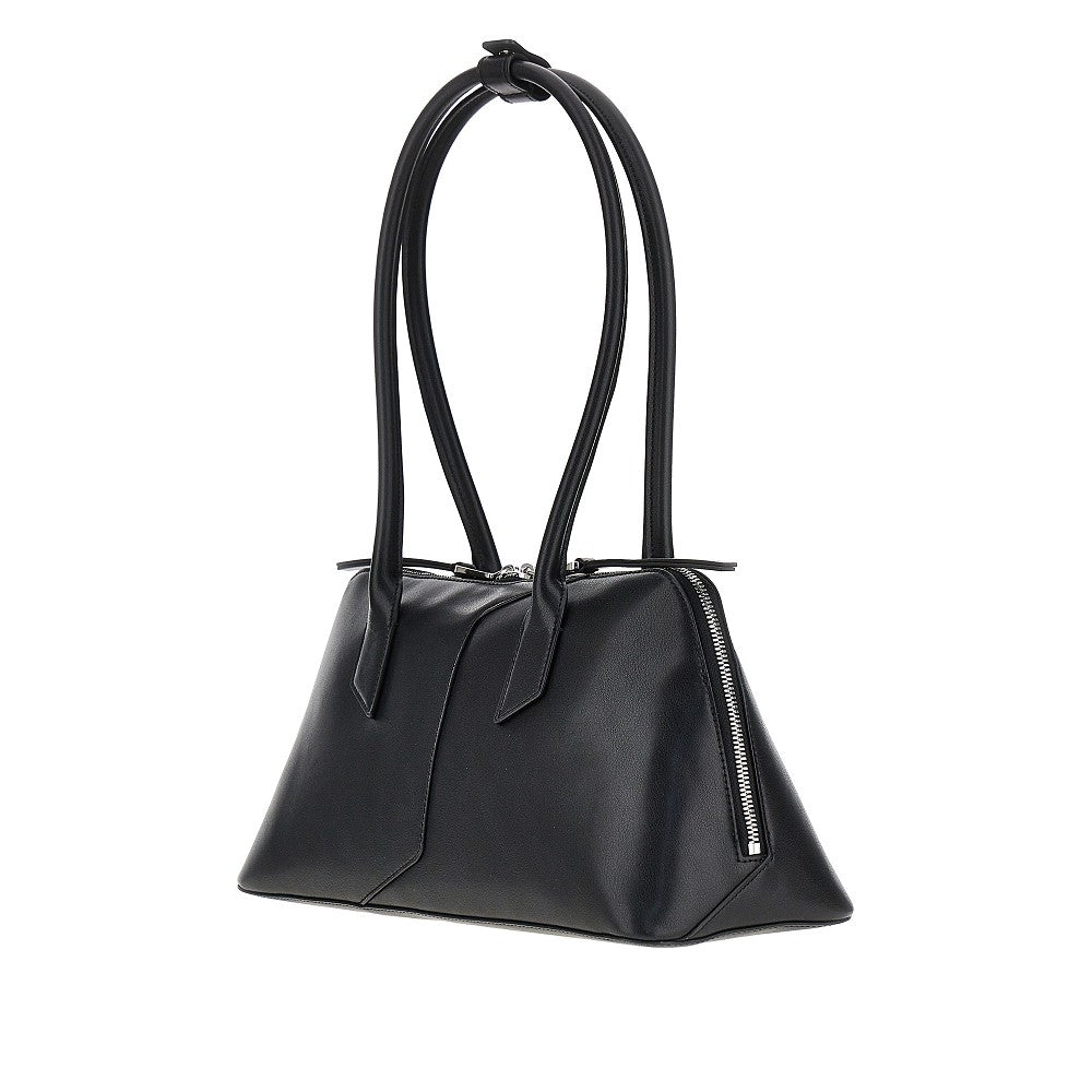 EMPORIO ARMANI Leather shoulder bag with lettering logo