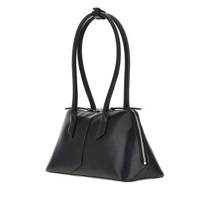 EMPORIO ARMANI Leather shoulder bag with lettering logo