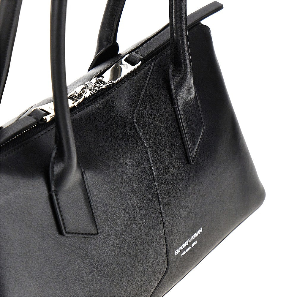 EMPORIO ARMANI Leather shoulder bag with lettering logo