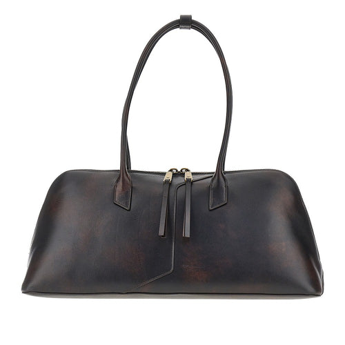 Emporio Armani Old effect leather shoulder bag