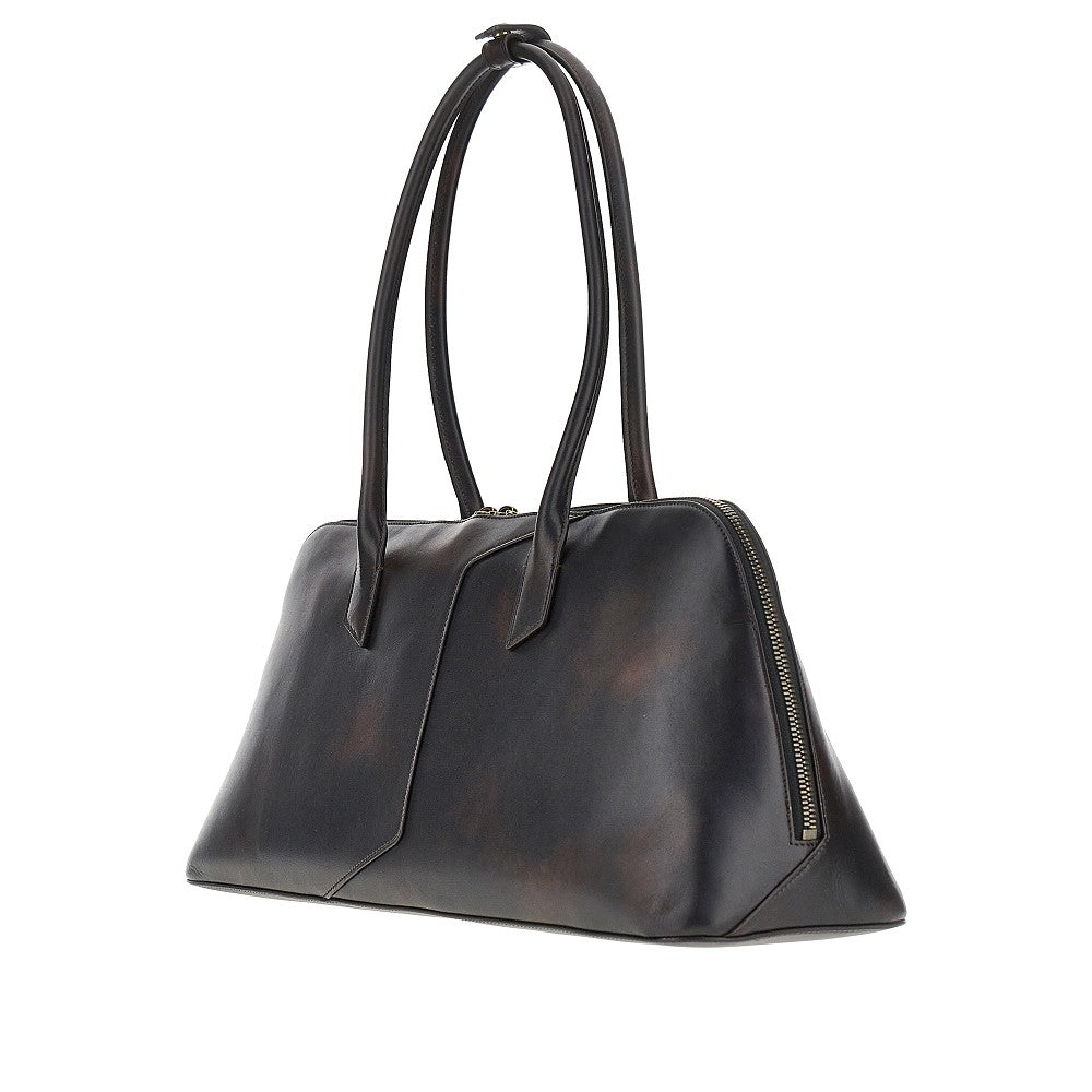 Emporio Armani Old effect leather shoulder bag