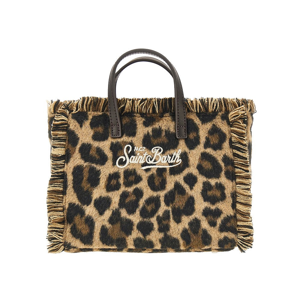 MC2 Saint Barth 'Vanity Mini' leopard felt bag