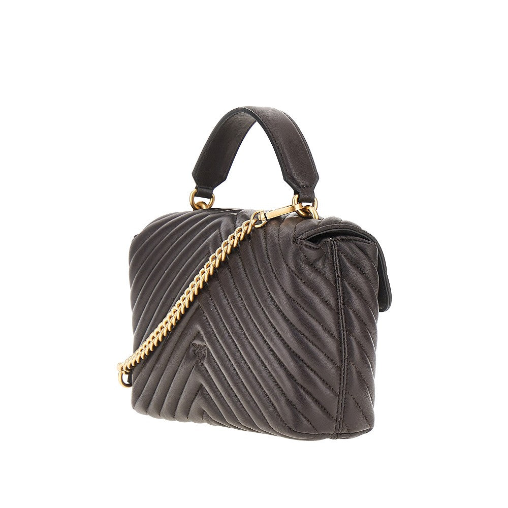 PINKO Chevron nappa leather mini Love Lady Puff bag