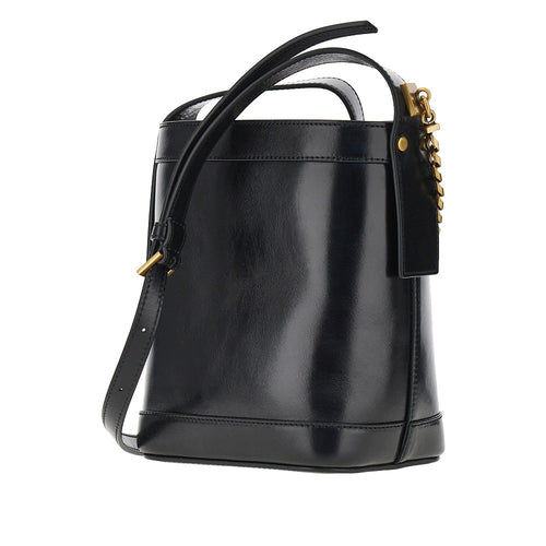 VERSACE Leather bucket bag with Medusa patch