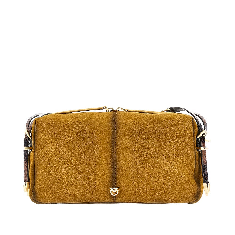 PINKO Suede leather medium 'Keeper' shoulder bag