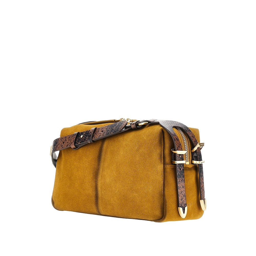 PINKO Suede leather medium 'Keeper' shoulder bag