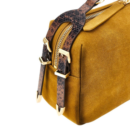 PINKO Suede leather medium 'Keeper' shoulder bag