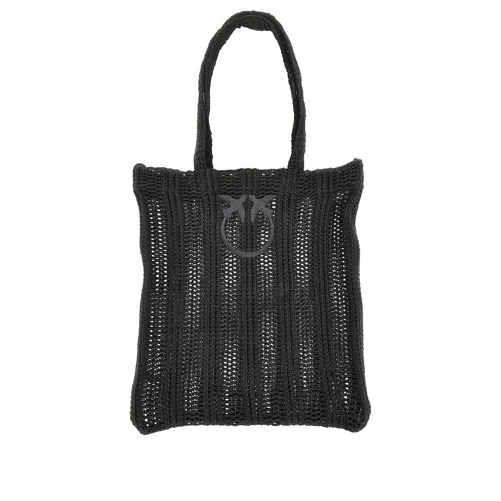 PINKO Medium faux raffia Easy Tote Bag