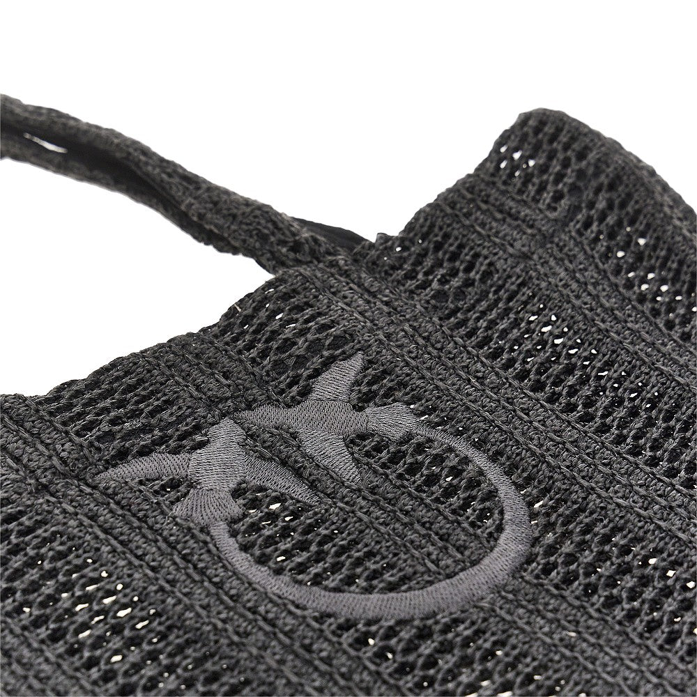 PINKO Medium faux raffia Easy Tote Bag