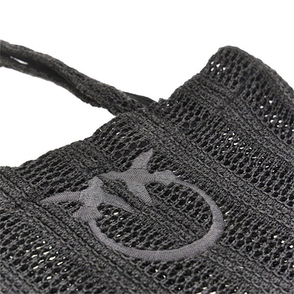 PINKO Medium faux raffia Easy Tote Bag