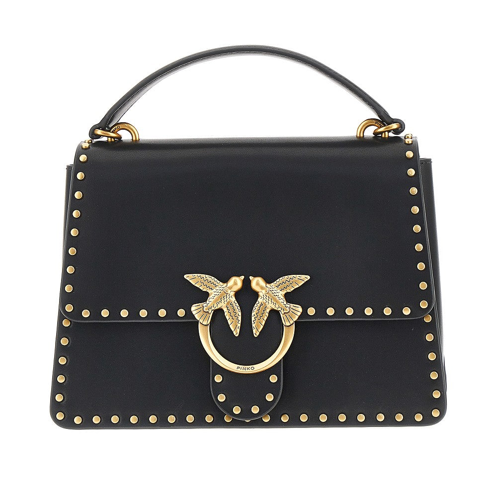 PINKO Leather bag with Love Birds buckle