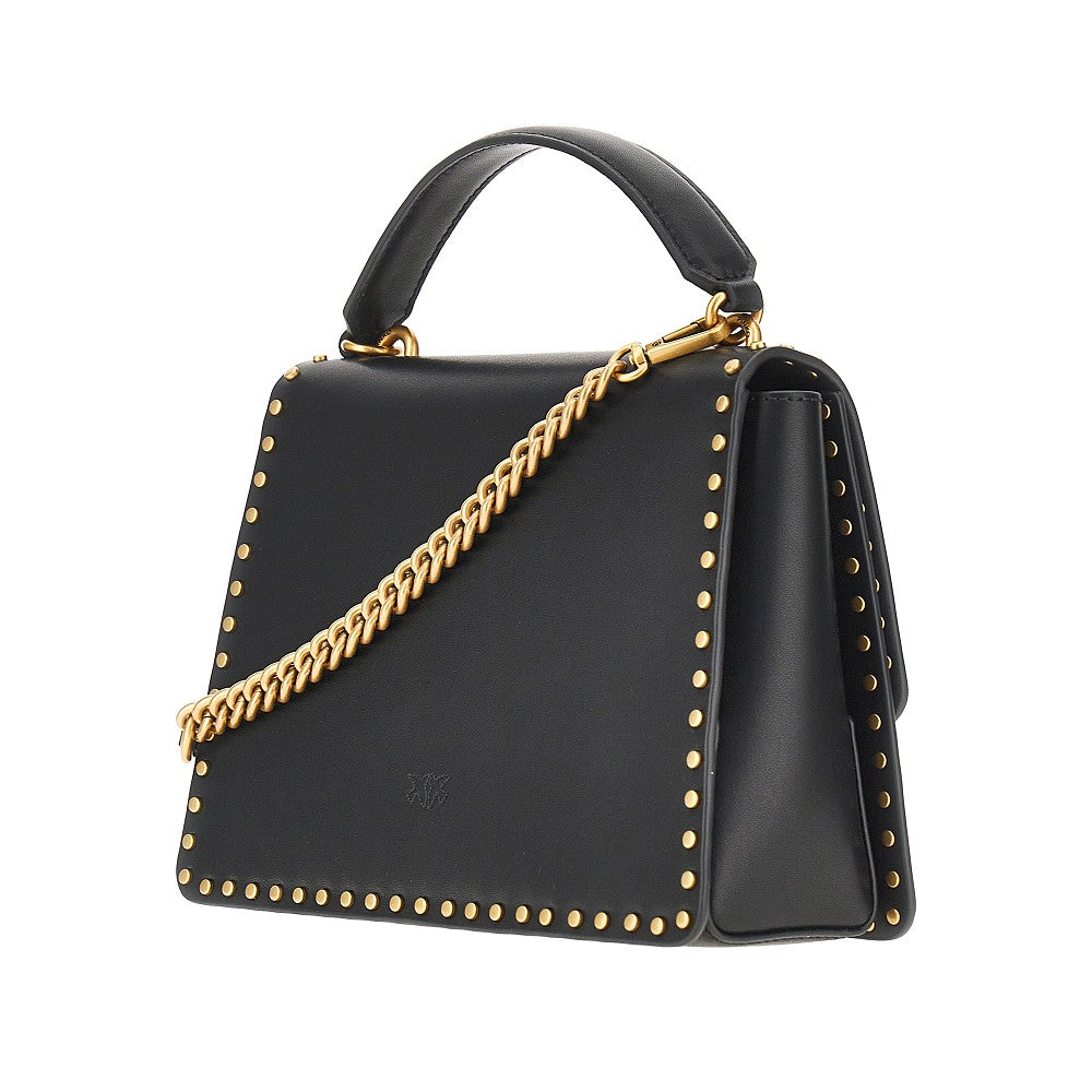 PINKO Leather bag with Love Birds buckle