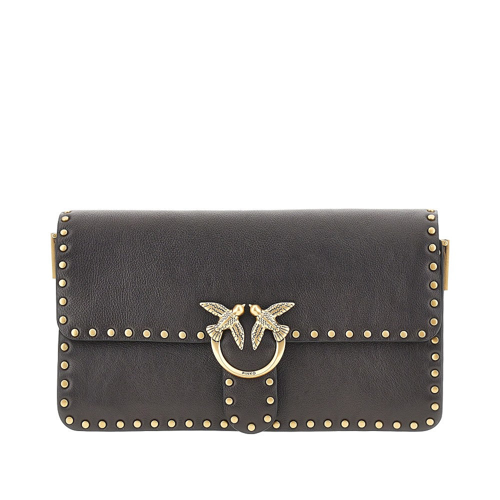 PINKO Love One Slouchy' leather bag with studs