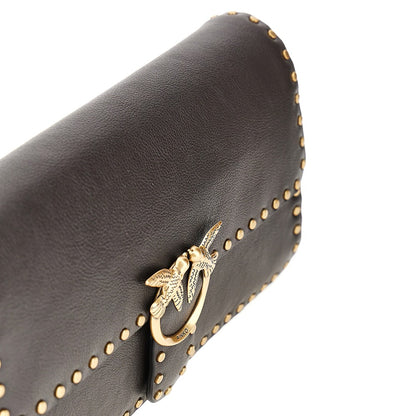 PINKO Love One Slouchy' leather bag with studs