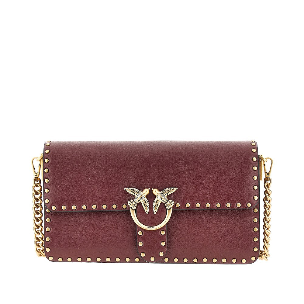 PINKO Love One Slouchy' leather bag with studs