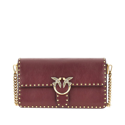PINKO Love One Slouchy' leather bag with studs