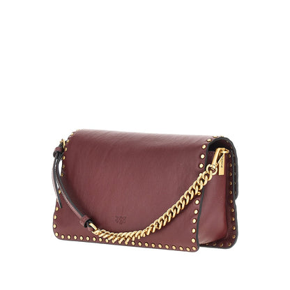 PINKO Love One Slouchy' leather bag with studs
