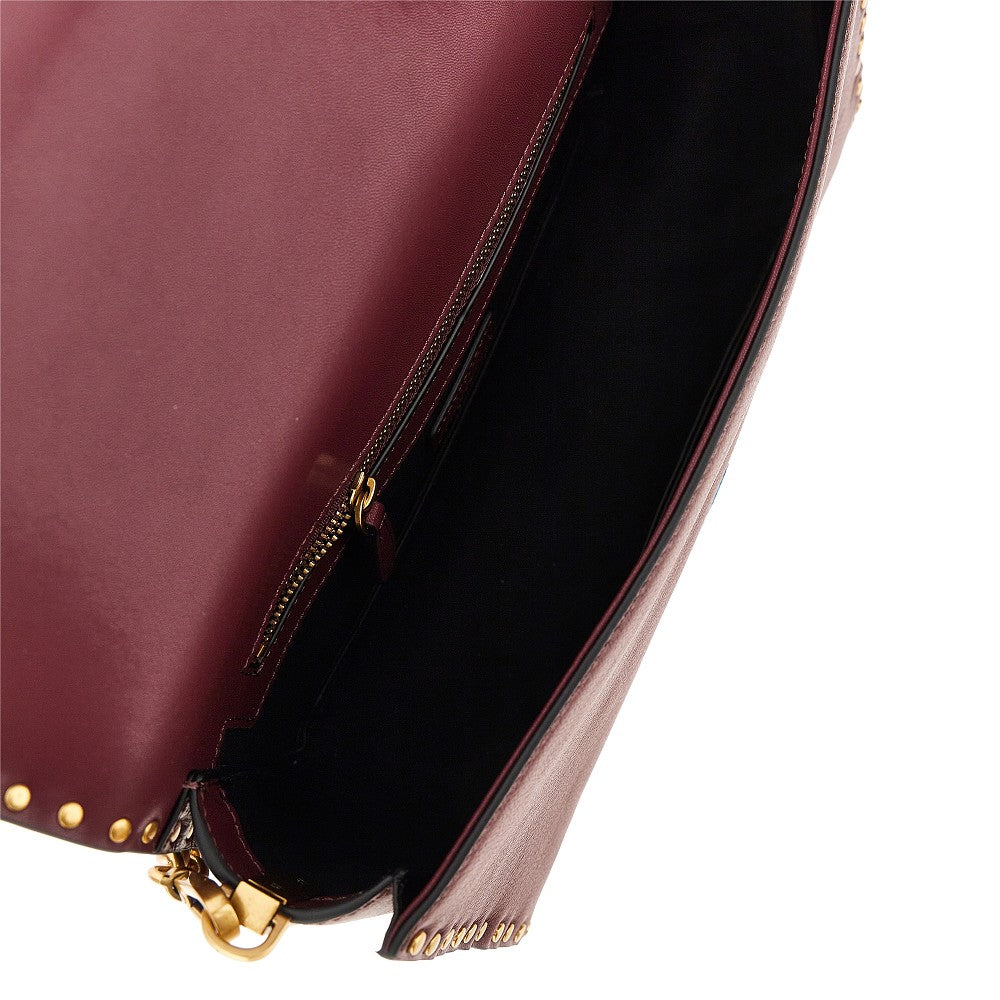 PINKO Love One Slouchy' leather bag with studs