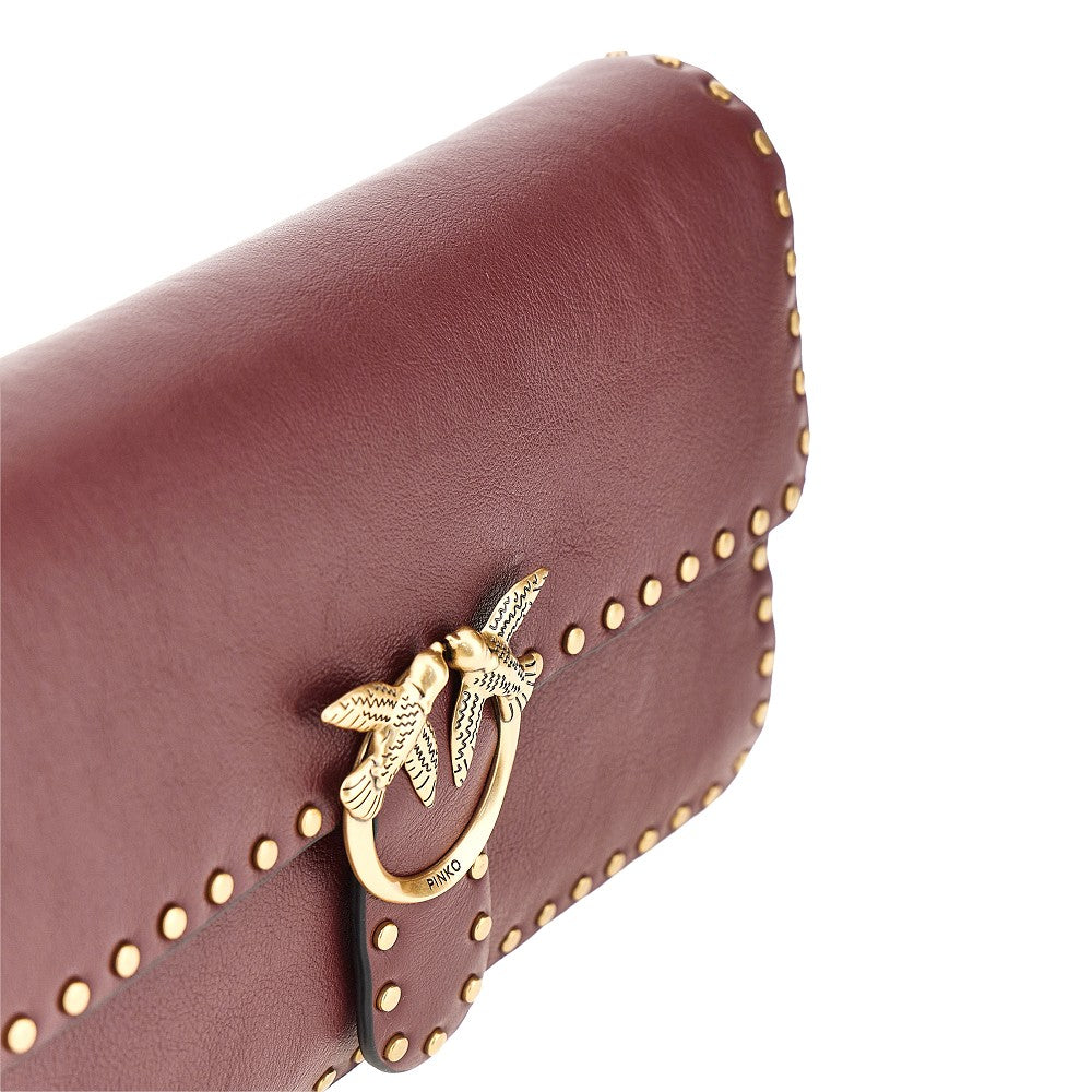 PINKO Love One Slouchy' leather bag with studs