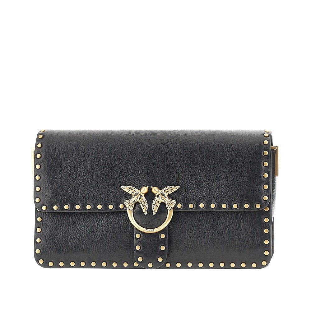 PINKO Love One Slouchy' leather bag with studs