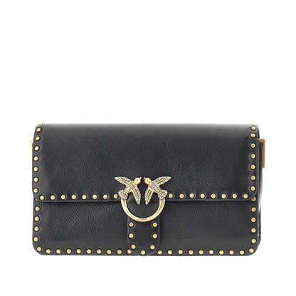 PINKO Love One Slouchy' leather bag with studs