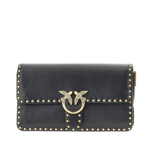 PINKO Love One Slouchy' leather bag with studs