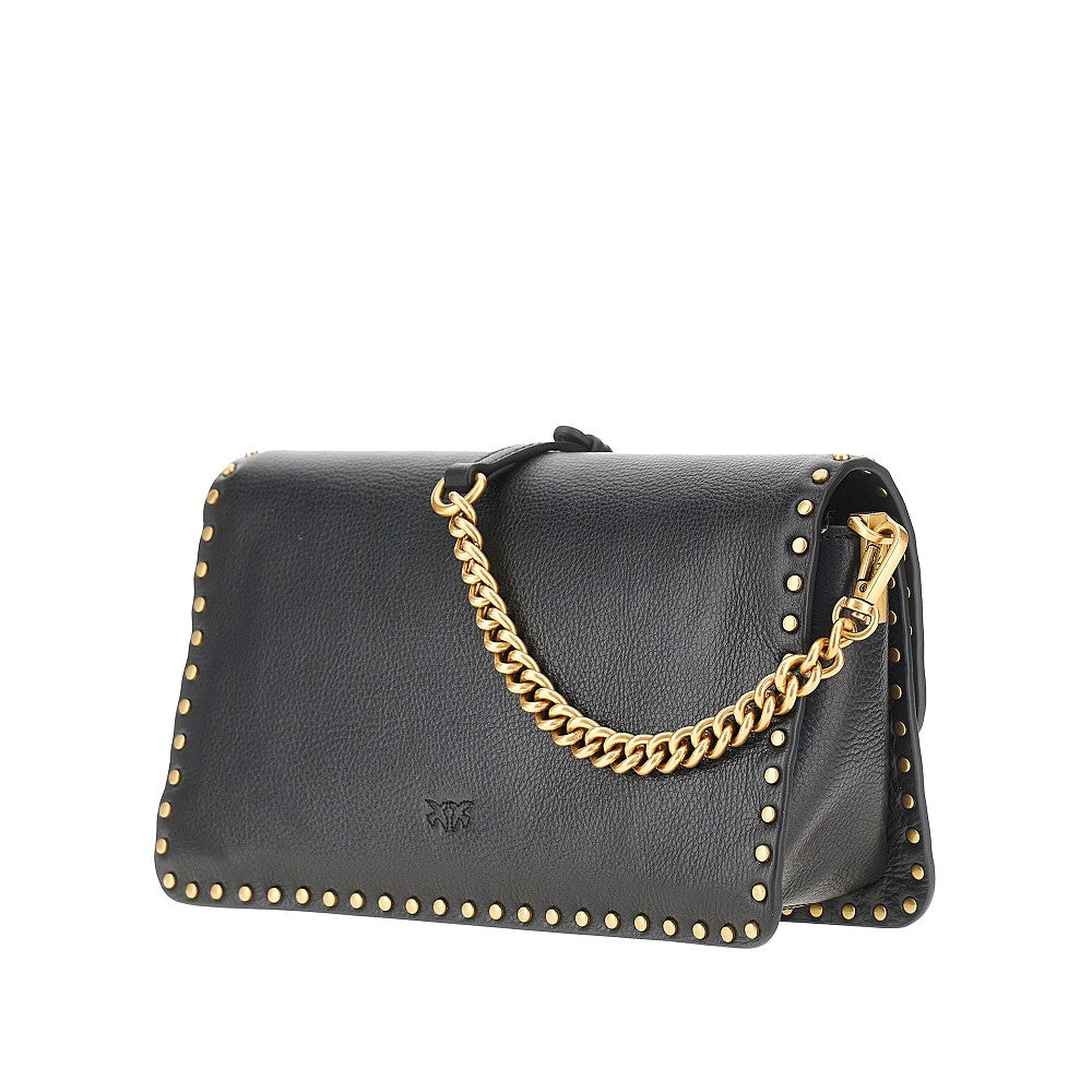 PINKO Love One Slouchy' leather bag with studs