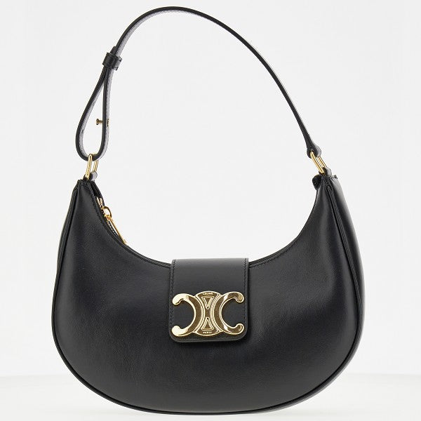CELINE Leather Triomphe hobo bag