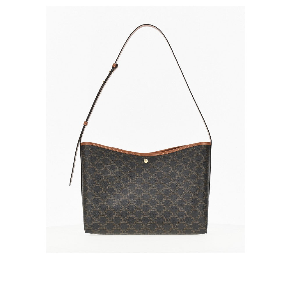 Celine Leather and Triomphe canvas Shopping bag