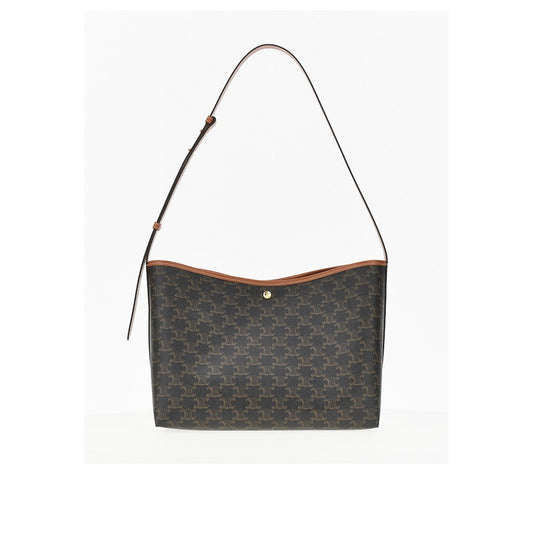 Celine Leather and Triomphe canvas Shopping bag