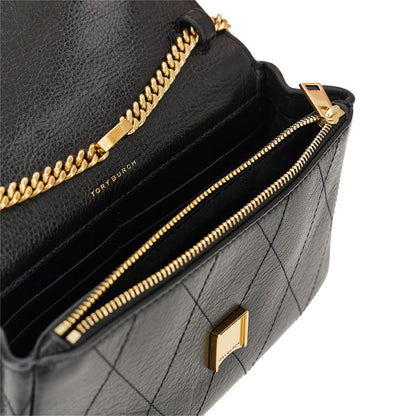 TORY BURCH Quilted leather 'Charlie' bag with chain