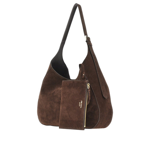 Prada Suede leather large 'Prada Boogie' bag