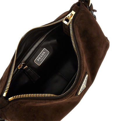 PRADA Suede leather medium 'Prada Aimée' bag