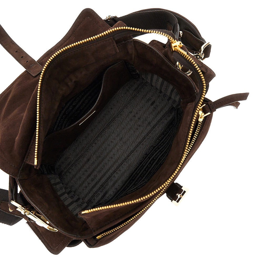 PRADA Suede leather medium 'Prada Explore' bag