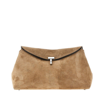 TOTEME Suede leather 'T-Lock' clutch