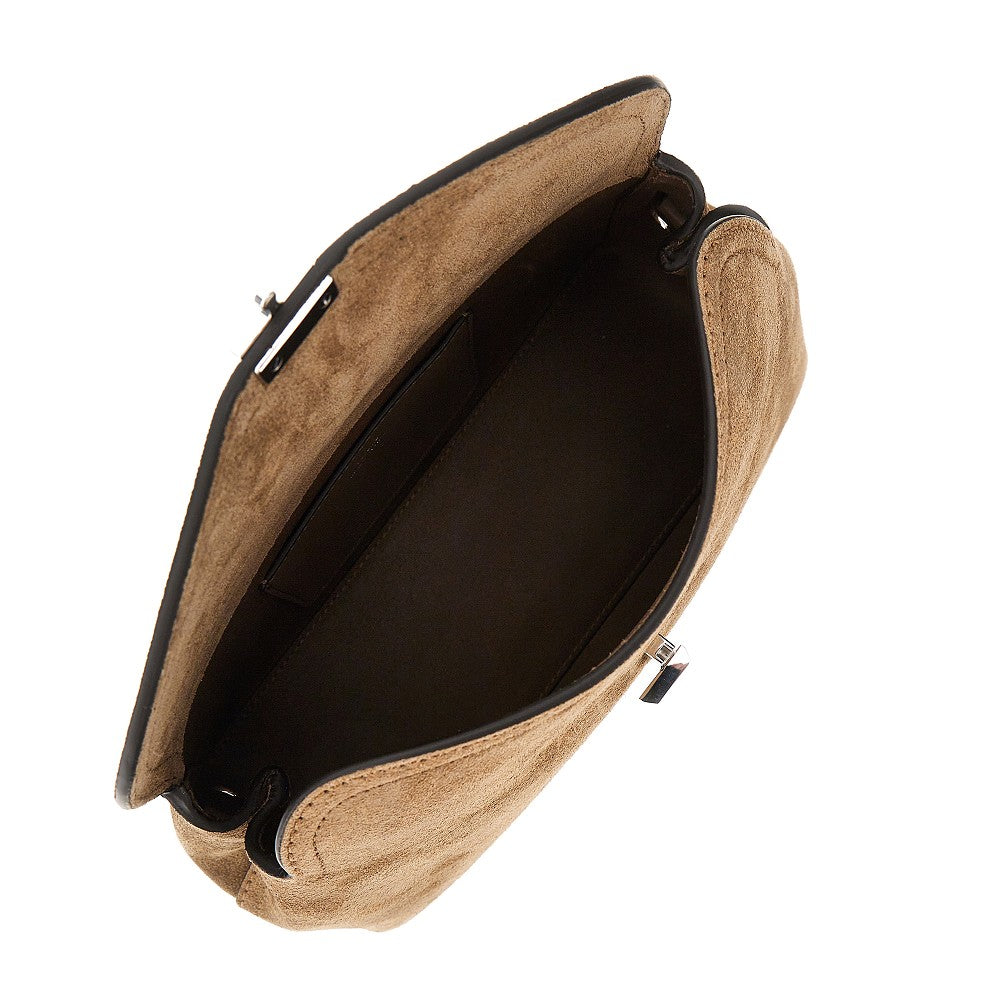 TOTEME Suede leather 'T-Lock' clutch