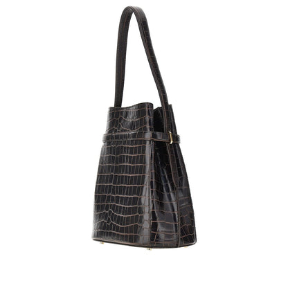 TOTEME Croco-embossed leather Belted bucket bag