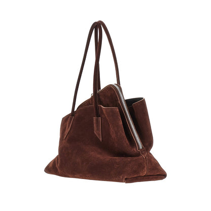 THE ATTICO Suede leather medium 'La Passeggiata' bag