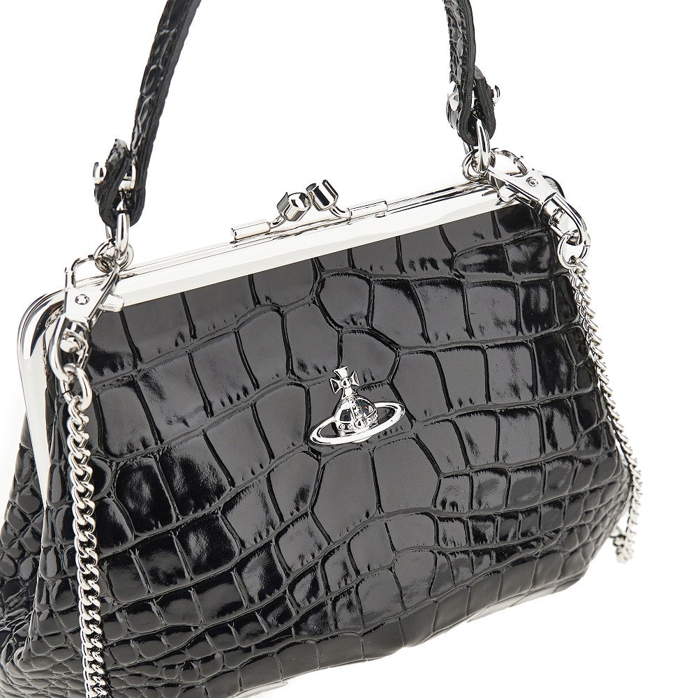 Vivienne Westwood Croco-print leather 'Granny Frame' mini bag