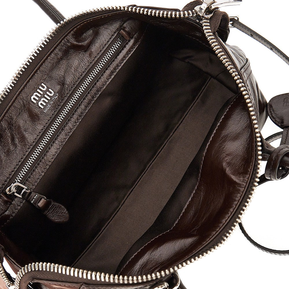 MIU MIU Embossed logo leather bag