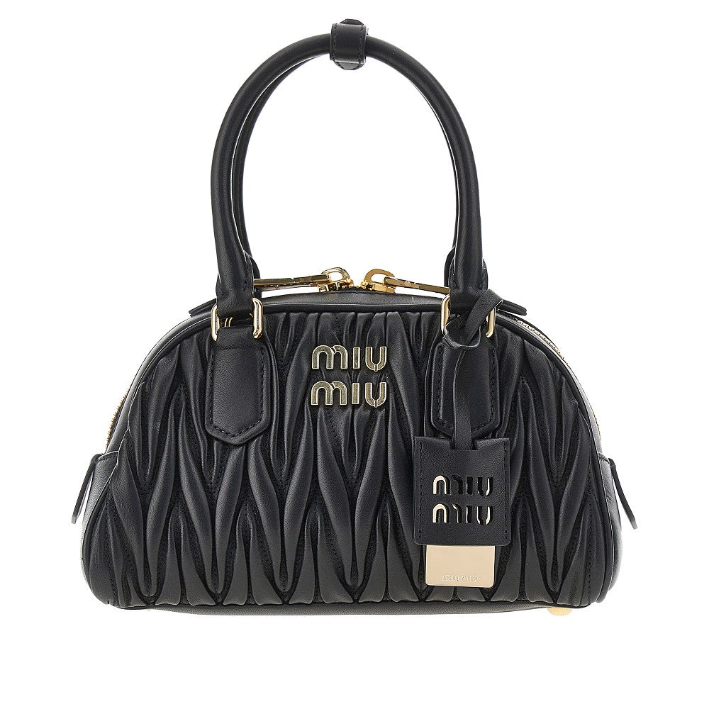 MIU MIU Matelassé nappa leather 'Arcadie' bowling bag