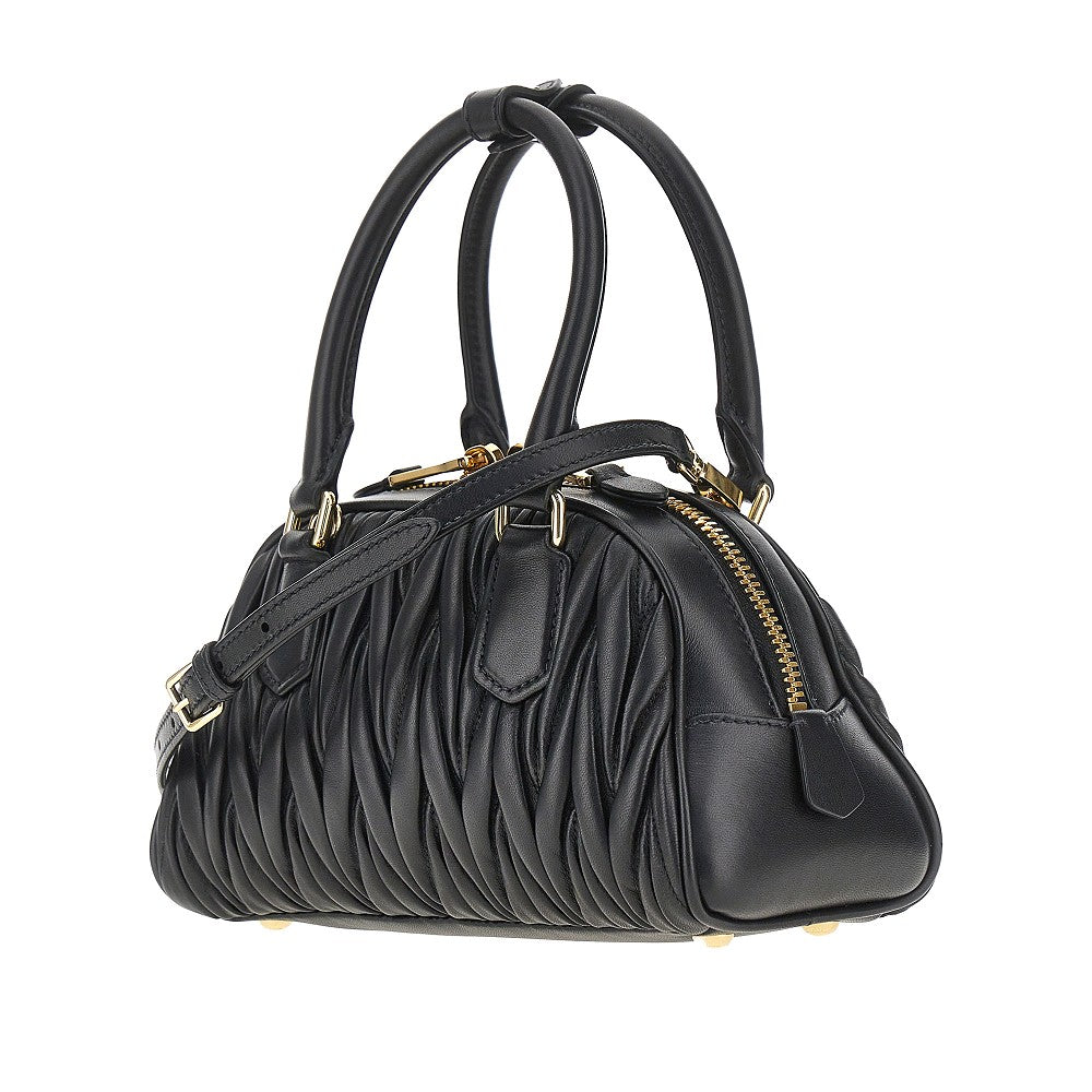 MIU MIU Matelassé nappa leather 'Arcadie' bowling bag