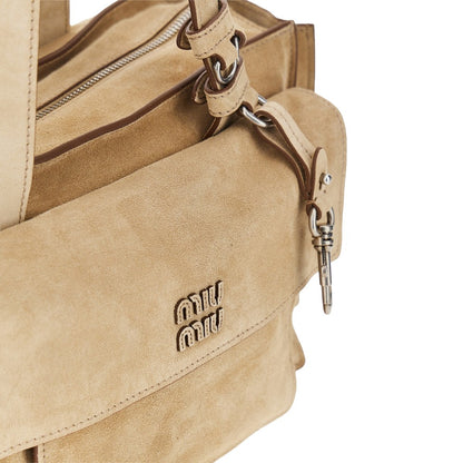 MIU MIU Utilitaire' suede leather bag