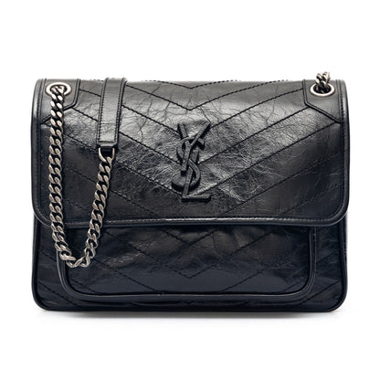 SAINT LAURENT Wrinkled leather medium Niki bag