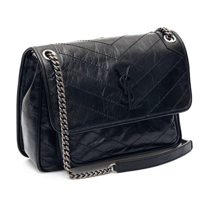 SAINT LAURENT Wrinkled leather medium Niki bag