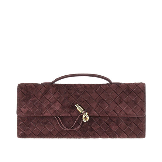 BOTTEGA VENETA 'Andiamo' suede leather clutch