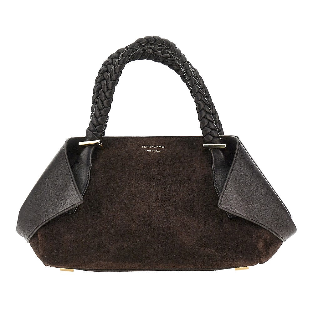 FERRAGAMO Leather hand bag with logo
